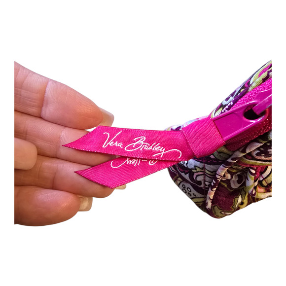 Vera Bradley Mini Cosmetic Case/Small Accessory Pouch Quilted Floral Paisley - Picture 5 of 9